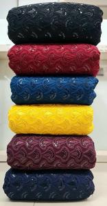 Vestido de novia Georgette pesado de alta calidad, tela de tul recubierta de PVC, Material estampado floral, bordado Schiffli para textiles para el hogar - Product Image 2