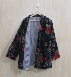 Kimono de terciopelo de fabricante y venta al por mayor, Kimono de algodón, bata de terciopelo, albornoz de terciopelo, Kimono de algodón, vestido de noche - Product Image 6