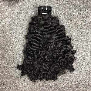 Vente chaude VQ cheveux 1B couleur birman bouclés 100% extensions de cheveux humains bruts vietnamiens pour paquet 100g HD dentelle non traitée - Product Image 5