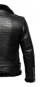 Chaqueta Exclusiva de Cuero Vacuno con Grabado de Cocodrilo, Diseño de Lujo, Construcción Robusta y Energía de Moda Destacada - Product Image 4