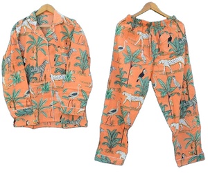 Ensemble de pyjamas en pur coton vêtements de nuit doux avec bretelles spaghetti bleu dentelle PJ's pour l'été pour demoiselles d'honneur se prélasser motif anime - Product Image 1