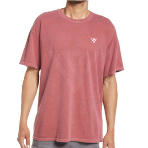 Camiseta de Hombre de Color Sólido con Hombros Caídos, Algodón/Fibra de Bambú, Secado Rápido y Transpirable, Hecha en Pakistán, Diseño Liso Teñido - Product Image 2