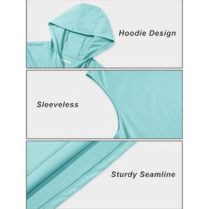 Sweat à capuche sans manches avec logo personnalisé de haute qualité avec poches unies, haut de sport blanc léger pour hommes, respirant - Product Image 5