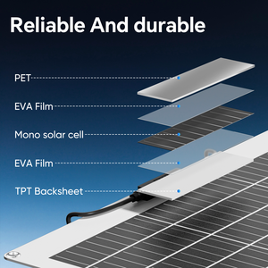 Panneaux solaires flexibles mono 100W en gros de Chine pour camping-car et usage domestique avec une efficacité de 22% et une garantie de 25 ans - Product Image 3
