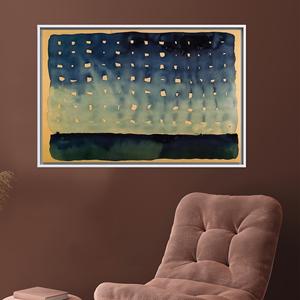 Abstract Wall Hangings: Printed Canvas Art with Starlight Night Design,1P:<b>White</b> <b>Framed</b> - Product Image 1
