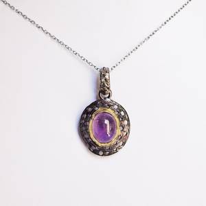 อัญมณีอัญมณี925สร้อยคอเงินชุบทองสไตล์วินเทจของขวัญวันเกิดสำหรับผู้หญิง - Product Image 2