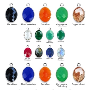 Pendentif pierre de lune arc-en-ciel fait main breloque ovale à facettes en laiton plaqué or rose bijoux pierre de naissance de juin - Product Image 5