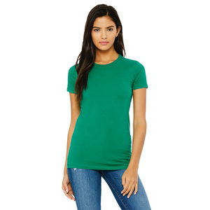 T-Shirt pour femme 100% Airlume en coton peigné et torsadé à l'anneau 32 simple 4.2 oz Kelly Slim Fit - Product Image 1