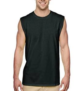 Nouveau design T-shirt décontracté sans manches à col rond pour homme, respirant, tricoté, 100% coton, couleur unie, séchage rapide - Product Image 1