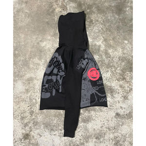 Men's Vintage Winter Pullover 100% Heavyweight Cotton French Terry Comfortable Custom <b>Silk</b> Screen Printed <b>Raw</b> Hem Hoodies - Product Image 6