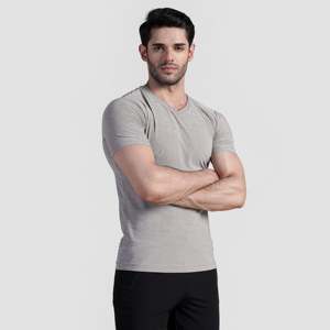 T-shirt Oversize Jersey Vibe Gris Clair 200 Grammes Teint Uni pour l'Exercice – Modèle Numéroté - Product Image 3