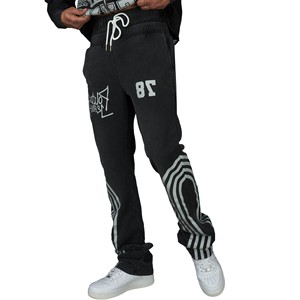 Pantalons de survêtement pour hommes, coupe ample décontractée, 100% coton, légers, à devant plat, taille mi-haute, pantalons de jogging d'hiver, service OEM - Product Image 4