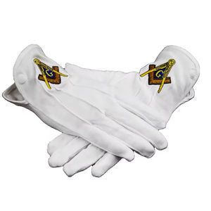 Gant maçonnique blanc High Freemason Regalia 100% coton avec patch personnalisé | OEM selon la demande - Product Image 1