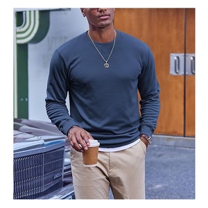 Nouvelle Collection Élégant Manches Longues Col Rond Épaule Pente Couleur Unie Confortable Plus Size Hommes Sweat Du Bangladesh - Product Image 2