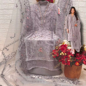 Nuevo diseñador tradicional indio pakistaní Salwar Kameez traje con el último vestido elegante de trabajo bordado - Product Image 1