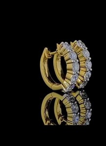 Premium Lab Grown Diamond Round <b>Halo</b> Stud <b>Earrings</b> DEF Color CVD Brilliant Cut Party Wear Jewelry in Gift Box - Product Image 3