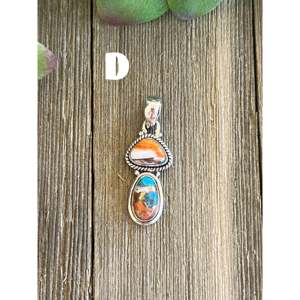 Pendentif champignon en argent sterling avec incrustation de turquoise Mohave, fabrication sud-ouest - Product Image 6