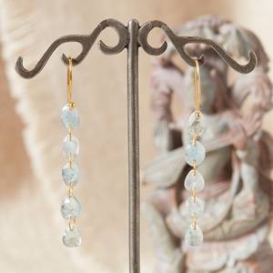 Últimos pendientes de plata de ley con estilo personalizables aguamarina natural en forma de guijarro piedra preciosa joyería fina regalo para mujeres - Product Image 3