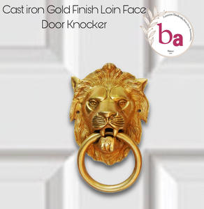 Export quality Hot Selling Cast iron Gold Finish Loin Face <b>Door</b> Knocker - Product Image 2