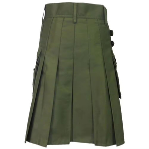 SUQAINA GARMENTS Kilt utilitaire hybride moderne en coton fait main écossais pour homme, tartan vert Stewart, logo personnalisé, haute qualité - Product Image 4