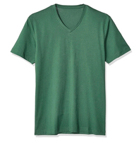 T-shirt pour homme 100% coton de haute qualité, col en V, coupe classique, uni, respirant, écologique, haut décontracté d'été