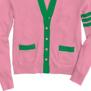 Universities knitted sweater <b>coats</b> for ladies slim fit women <b>long</b> cardigans women's knitted Cardigan with custom embroidery - Product Image 3