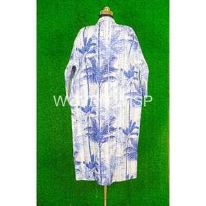 Venta al por mayor de algodón hecho a mano de las mujeres con estampado floral acolchado con cuello en V Kimono chaqueta transpirable tejido de ganchillo en relieve patrón de encaje - Product Image 6