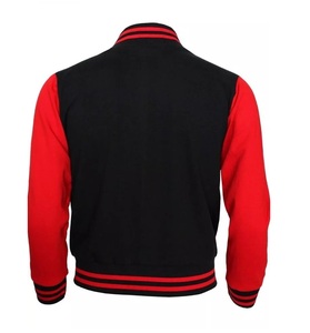 แจ็คเก็ตเบสบอลหนังวัวขนสัตว์คุณภาพสูงสำหรับฤดูหนาว ปกตั้ง มีฮู้ด ระบายอากาศได้ดี ถักแบบวาร์ซิตี้ บริการ OEM - Product Image 3