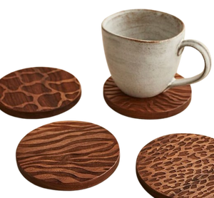 Posavasos de madera de acacia grabado personalizado, nuevo hogar, alfombrillas para tazas de té, mantel de resina de madera para vajilla, bebidas, corteza de madera - Product Image 2