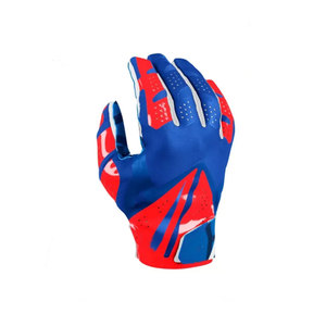 Adult Full Finger Baseball Gloves White <b>Red</b> Sublimation Print Non-Slip Hook And Loop Closure All Seasons - Product Image 6