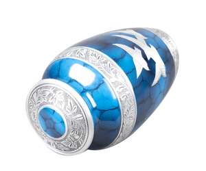 โกศเพลิงศพคลาสสิกชั้นนําสําหรับเถ้ามนุษย์ที่เป็นของแข็งนกพิราบที่มีความสงบสําหรับผู้ใหญ่โกศโลหะที่ทําด้วยมือ - Product Image 6