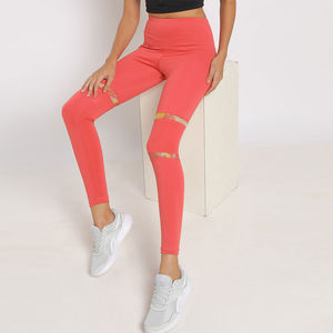 Leggings de sport pour femmes, taille mi-haute, solides, pour la salle de sport, vêtements de sport, pantalons de yoga sans couture, légers, séchage rapide, taille élastique - Product Image 6