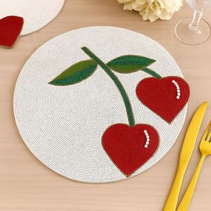 Christmas <b>Seed</b> Beads Embroidery Creative Holiday Placemats Christmas Luxury Handcrafted <b>Seed</b> Beads Beaded Embroidery <b>Mat</b> - Product Image 5