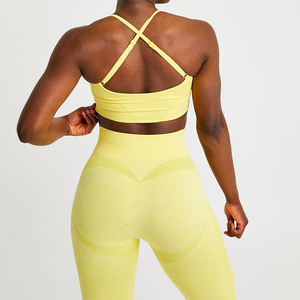 Meilleur ensemble de sport et de yoga pour femmes, leggings de sport taille haute, tenue de fitness et de yoga, ensemble de yoga et de course, vente en gros - Product Image 4