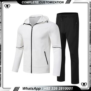 Jogger sweat à capuche avec fermeture éclair vêtements de sport pour hommes ensembles de survêtements de gym pour hommes de haute qualité - Product Image 6