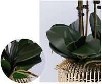 Orchidées artificielles en polyuréthane, fleurs artificielles Phalaenopsis de 63 cm avec vase de luxe, fleurs artificielles modernes en pot