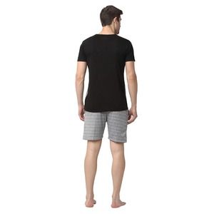 Conjunto de Pantalones Cortos Deportivos para Hombre con Bloques de Color Personalizados OEM ODM, Camiseta de Cuello Redondo de Algodón y Pantalones Cortos para Gimnasio y Entrenamiento - Product Image 4