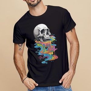 T-shirt décontracté pour homme 100 % coton jersey, motif uni, 220 grammes, haute qualité, respirant, anti-plis, séchage rapide - Product Image 4