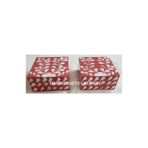 디자인 MOP 상자 수공예품 독특한 인도 수제 진주 나무 상감 보석 상자 모듬