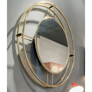 Miroir pour mur moderne métal or rond miroir décoration murale accent élégant à faible coût pour salons chambres ou couloirs - Product Image 4