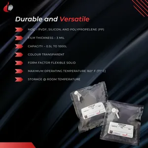 Sacs de stockage Kynar de haute qualité, étanches, avec personnalisation OEM, 5 litres. Film de 3 mil d'épaisseur pour usage en laboratoire et industriel - Product Image 2