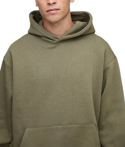 Sweat-shirts à capuche en coton 100% de qualité supérieure, vente en gros, vêtements décontractés, sweat-shirt uni marron - Product Image 3