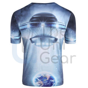 T-shirts de sport pour hommes en coton 100% de haute qualité, tricotés, surdimensionnés, lourds, avec logo personnalisé imprimé, écologiques, vente en gros - Product Image 2