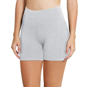 Pantalones cortos de motorista con logotipo personalizado para mujer, pantalones cortos de compresión de malla Sexy para entrenamiento, gimnasio, conjunto de Yoga Fitness de talla grande - Product Image 4