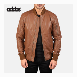 Chaqueta de cuero para hombre de alta calidad, el mejor Material, precio razonable, diseño personalizable, venta al por mayor, técnica de lavado de piel de oveja - Product Image 1