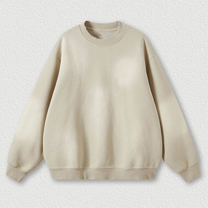 Sudadera de Cuello Redondo para Hombre, 100% Algodón, Lavado Ácido, Hombros Caídos, Personalizable con Logotipo, Alta Calidad - Product Image 3