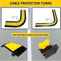 Rampe de protection de câbles en caoutchouc robuste à 1, 2, 3, 4, 5 ou 6 canaux avec couvercle articulé jaune pour la sécurité des allées et des routes
