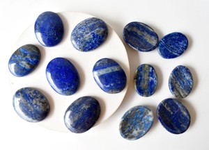Natural Handmade Eco-Friendly Quartz Lapis Lazuli <b>Worry</b> Stones Blue Color for Decoration Massage and Pocket <b>Stone</b> - Product Image 5