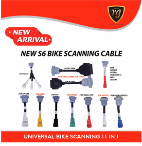 Rinku Motors BS6 Cable de escaneo de bicicleta Conector de diagnóstico de motocicleta Cable OBD para detección de fallas de motor y programación ECU - Product Image 6