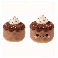 En gros, Adorable Peluche Gâteau au Chocolat, Peluche Gâteau Marron Mignonne Personnalisée, Poupée en Peluche Cupcake Marron Personnalisée